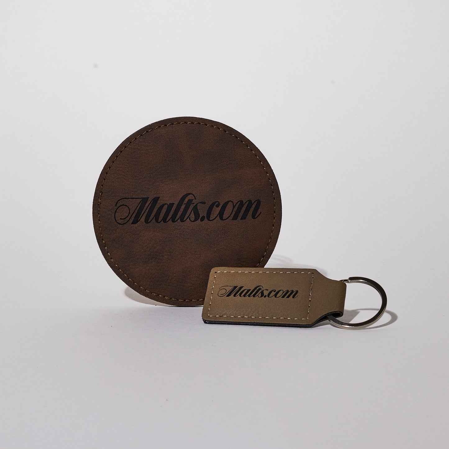 Keyring and Leather Coaster Bundle